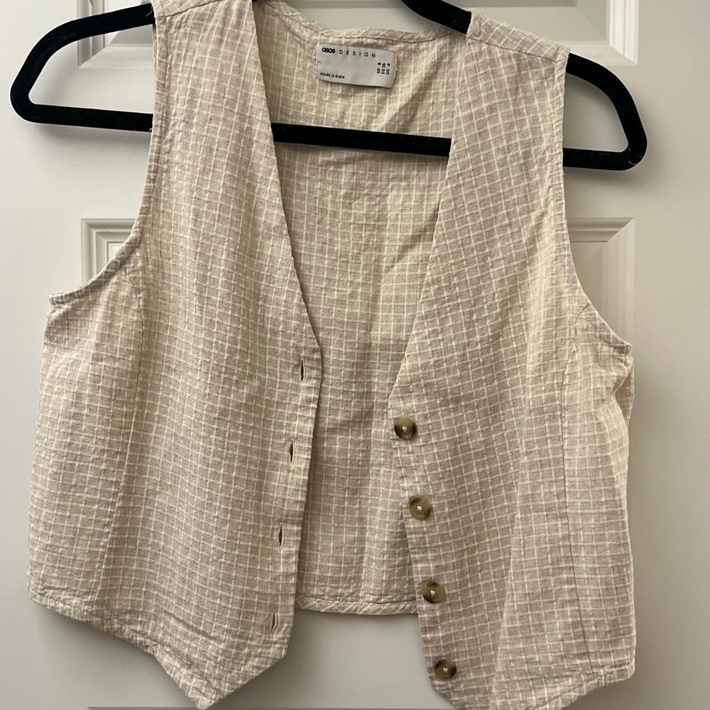 ASOS Beige Checkered Vest Top